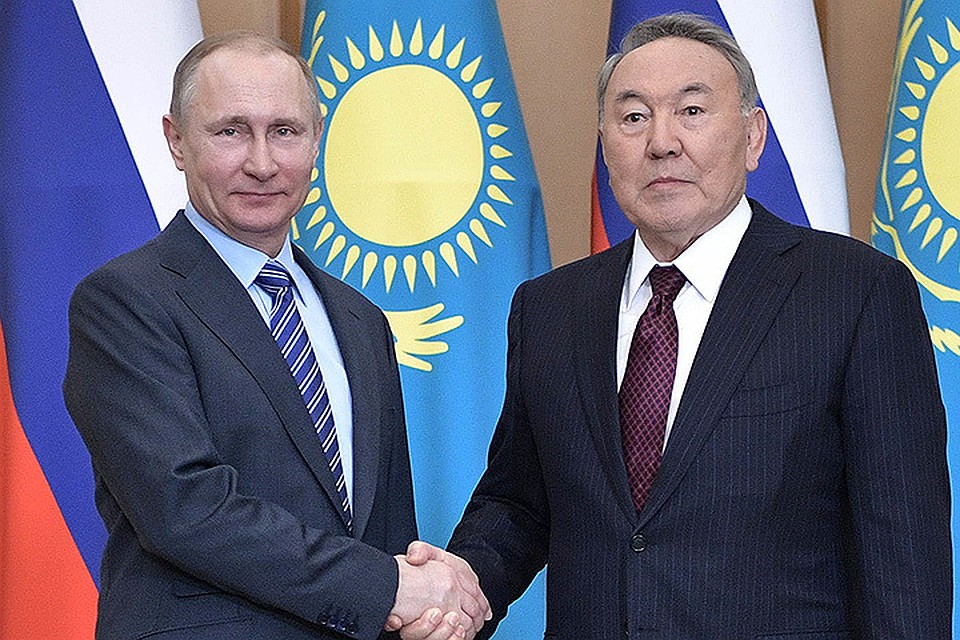 Алма-Ата. 27 февраля 2017. Президент России Владимир Путин и президент Казахстана Нурсултан Назарбаев во время встречи в здании государственной резиденции президента Казахстана. ФОТО Алексей Никольский/пресс-служба президента РФ/ТАСС