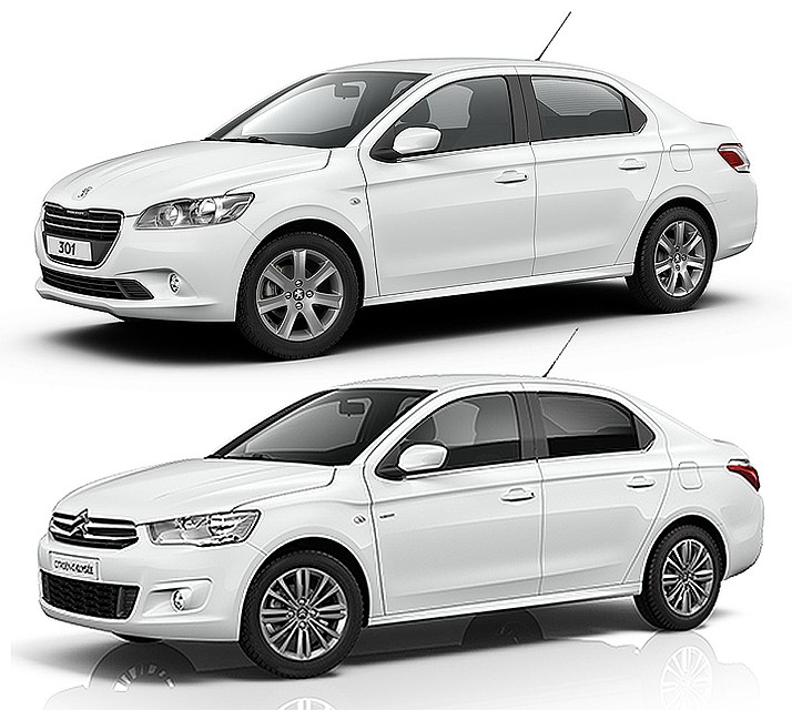 Peugeot-301 и Citroen C-Elysee.
