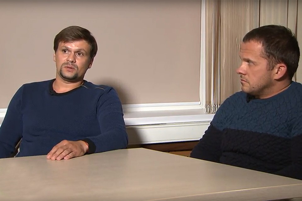 Петров и Боширов, которых в Британии называют подозреваемыми в отравлении беглого шпиона Сергея Скрипаля и его дочери, дали первое интервью