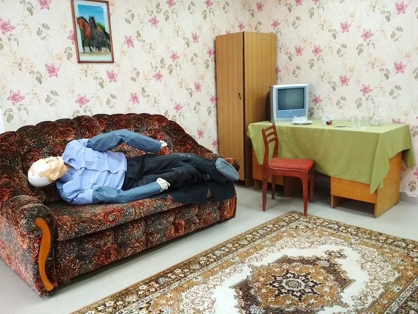 Криминалистический полигон. Имитация комнаты. Автор фото – Ирина Бурцева.