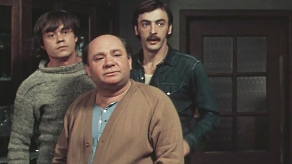 Евгений Леонов, Николай Караченцов и Михаил Боярский в фильме "Старший сын".