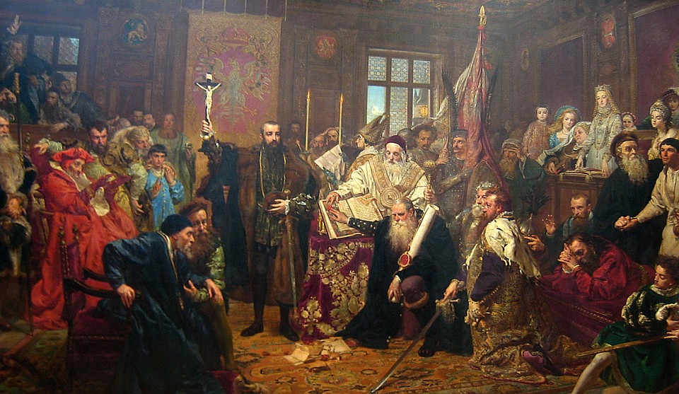 Художник Ян Матейко, картина «Люблинская уния», 1869 год.