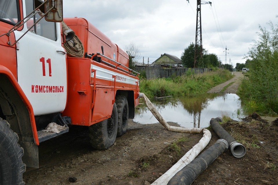 Река в Амуре у Комсомольска уже добралась до отметки в 615 сантиметров Фото: ГУ МЧС России по Хабаровскому краю
