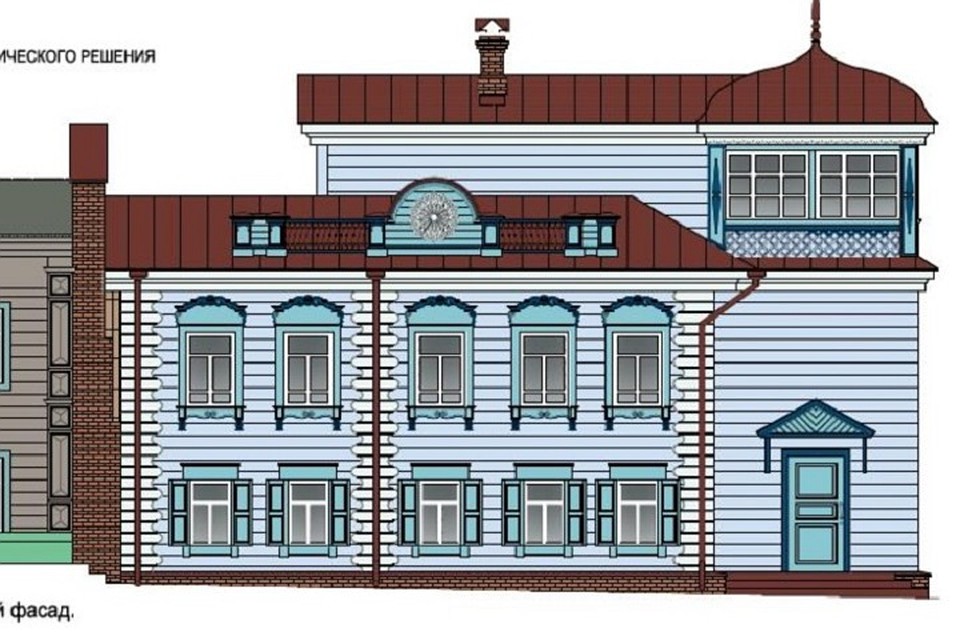 Проект фасада с восстановленными элементами. Фото: мэри Томска