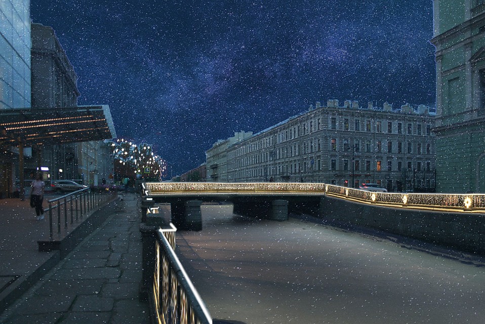 Таким будет мост Декабристов и набережная Крюкова канала.