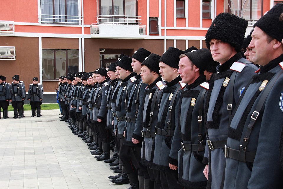 Казаки-дружинники, принимавшие участие в охране общественного порядка во время проведения Олимпийских и Паралимпийских игр.