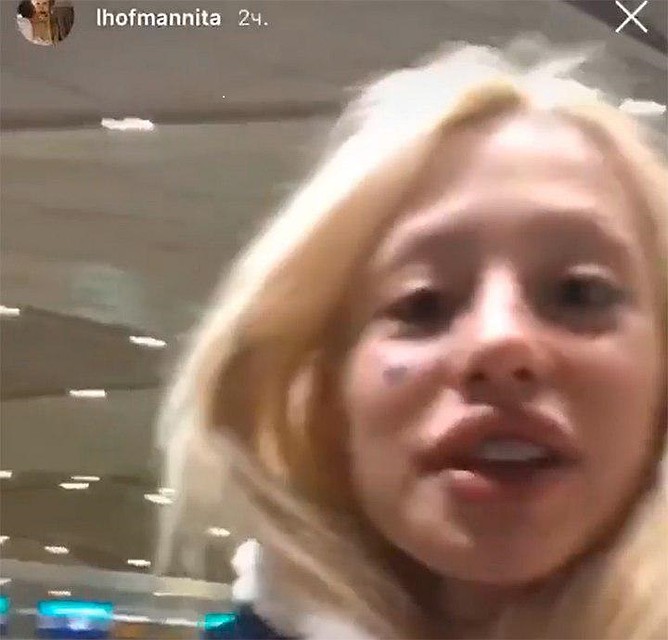 Анна Михеева прилично набралась в "Пулково". Дело закончилось общением с полицией. Фото: instagram.com/lhofmannita