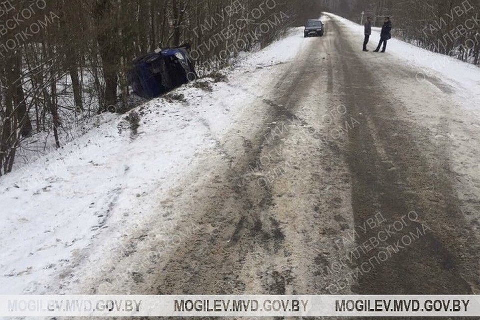 Все четыре человека, которые находились в машине, доставлены в больницу. Фото: УВД Могилевского облисполкома.