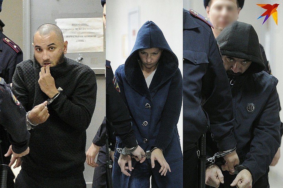 Обвиняемые в убийстве Михаил Федорович, Марат Ахметвалиев и Екатерина Меньшикова Фото: Алексей БУЛАТОВ