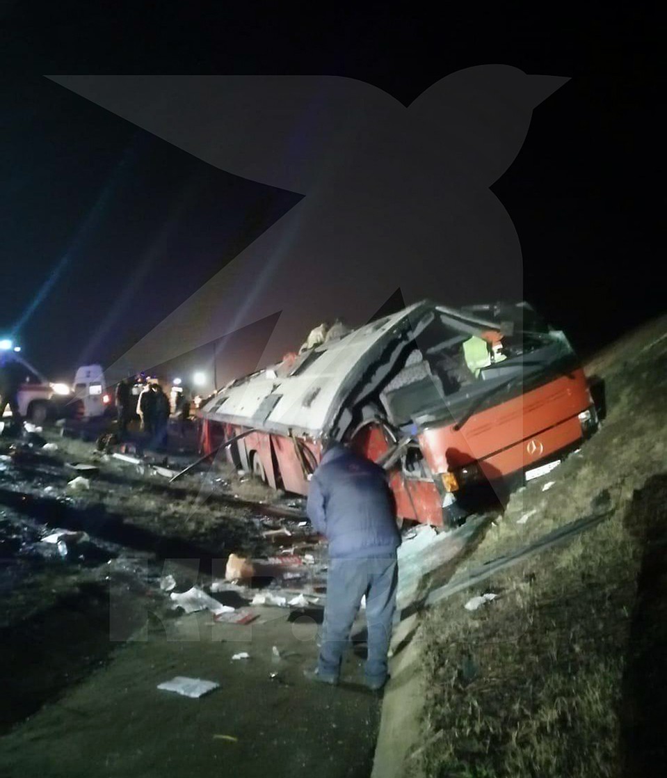 ДТП с туристическим автобусом в Липецкой области Фото: очевидцев.