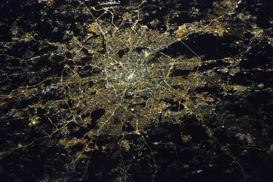Снимок Москвы с околоземной орбиты. Фото: космонавт Олег Кононенко