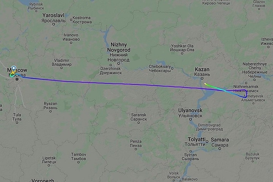 Траектория измененного маршрута борта «Аэрофлота». Фото: Flightradar24