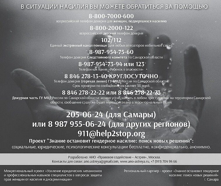 Такую памятку разработали сотрудники проекта «Знание остановит гендерное насилие»