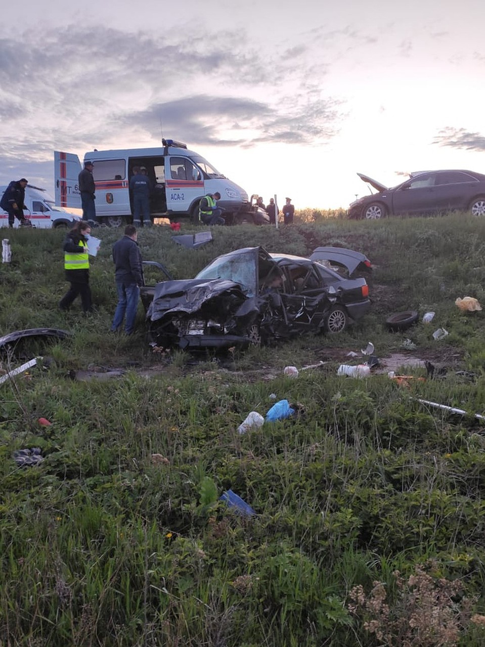 Водитель и пассажиры погибли до приезда медиков Фото: Пресс-служба УГИБДД по Тамбовской области