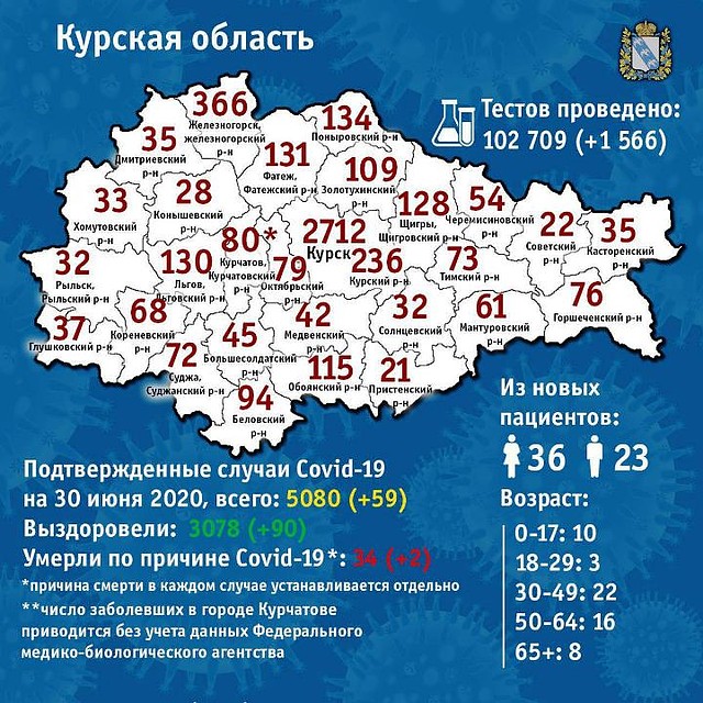Карта распространения вируса в регионе Фото: предоставлено пресс-службой