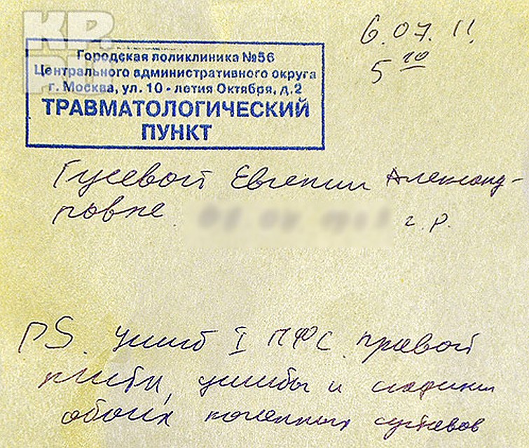 Справка из травмпункта