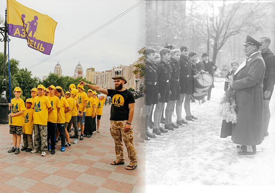 Украина- 2015 год. Германия -1937 год. Фото: vk.com/tabir.azovec и исторические архивы