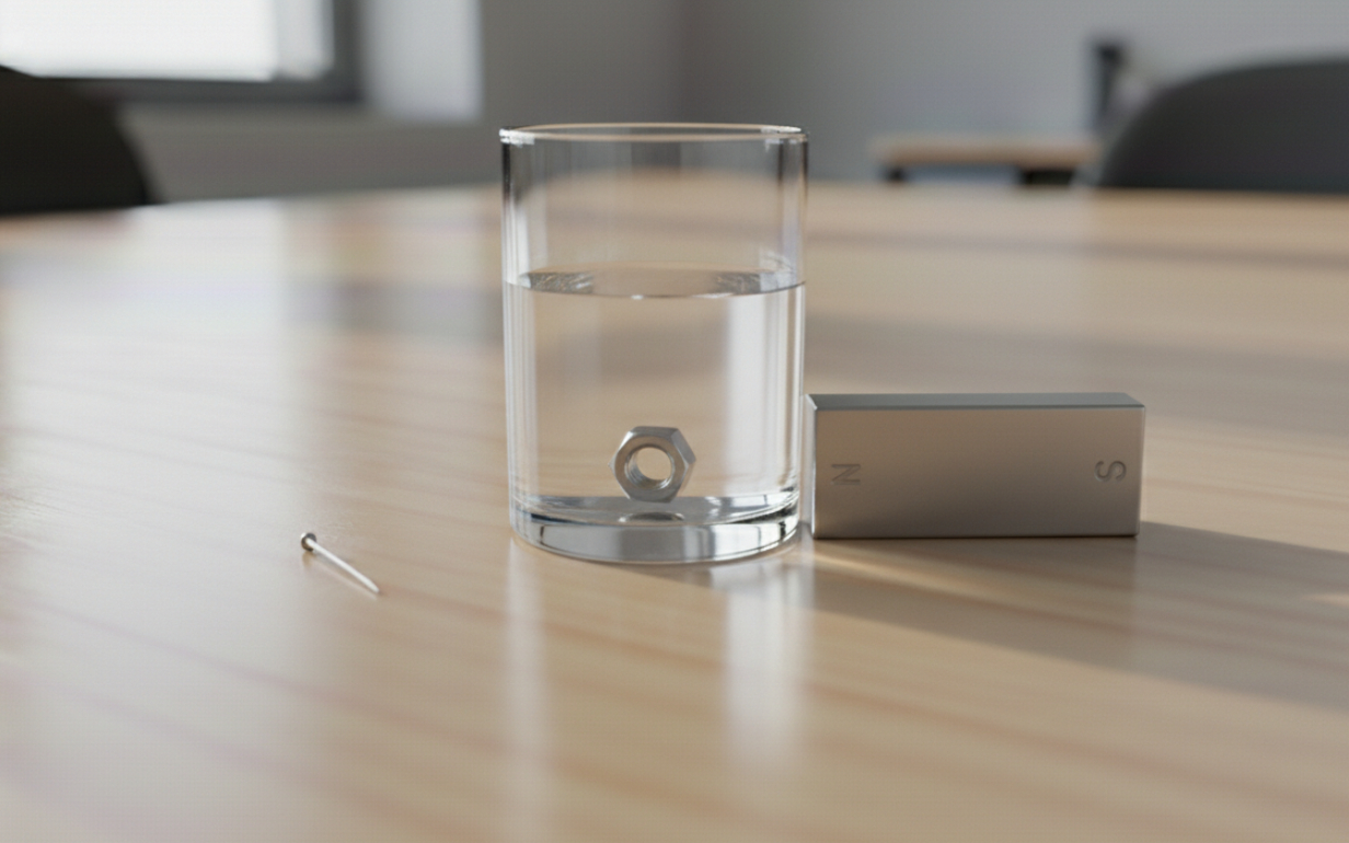 Действие магнита через воду