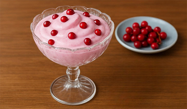 Скандинавский десерт «Тролл-крем» из брусники