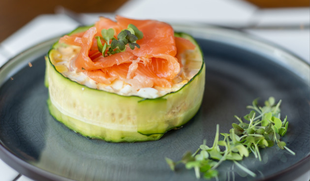 Оливье с красной рыбой