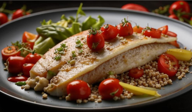 Рыба с гречкой и овощами