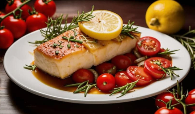 Запеченная треска с помидорами