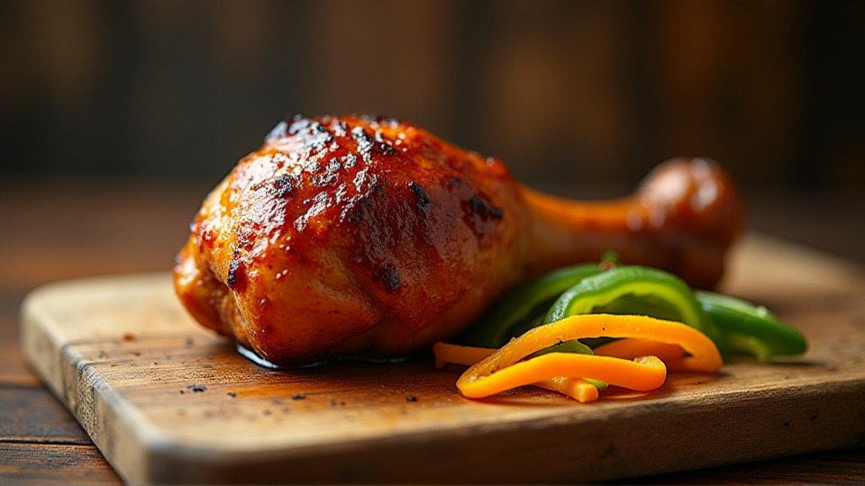 Голень индейки, запеченная в вине