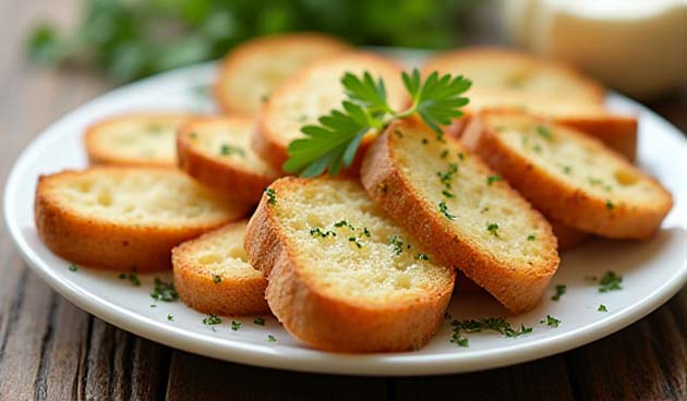 Чесночные гренки с зеленью