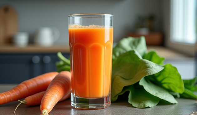 Смузи с морковным соком, редисом и шпинатом