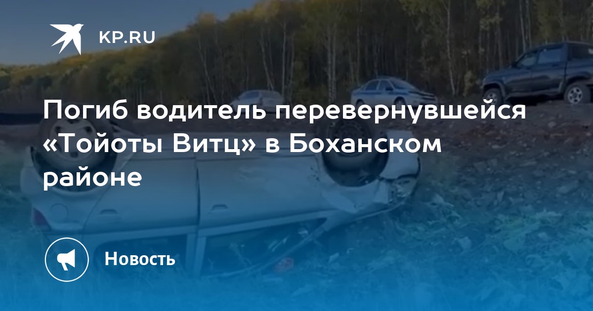 Погиб водитель перевернувшейся «Тойоты Витц» в Боханском районе - Vimarsana News
