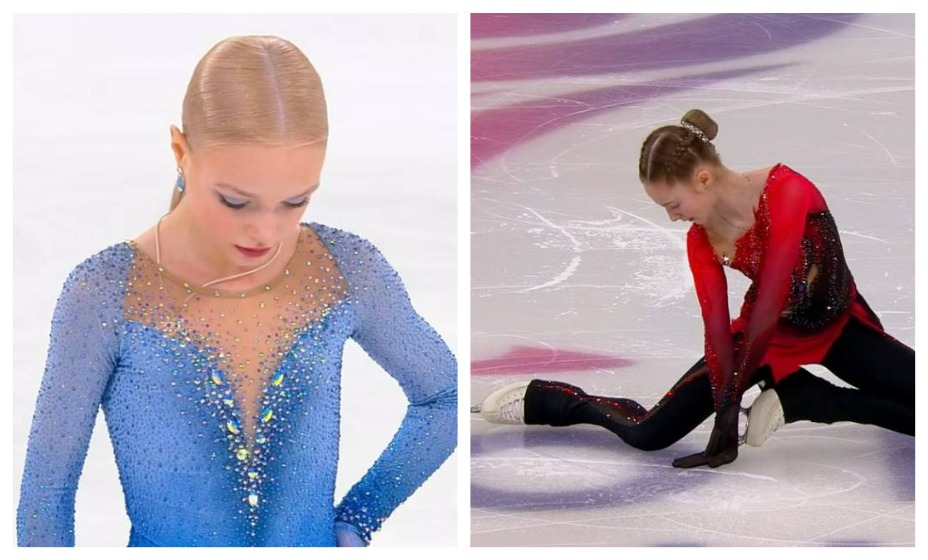 Маргарита Базылюк (справа) проиграла короткую программу Елене Костылевой. Фото: Скриншот трансляции