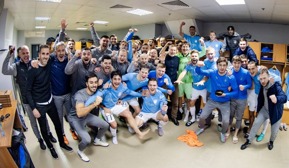 Футболисты «Родины» празднуют победу над «Спартаком» из Костромы. Фото: Соцсети ФК «Родина»