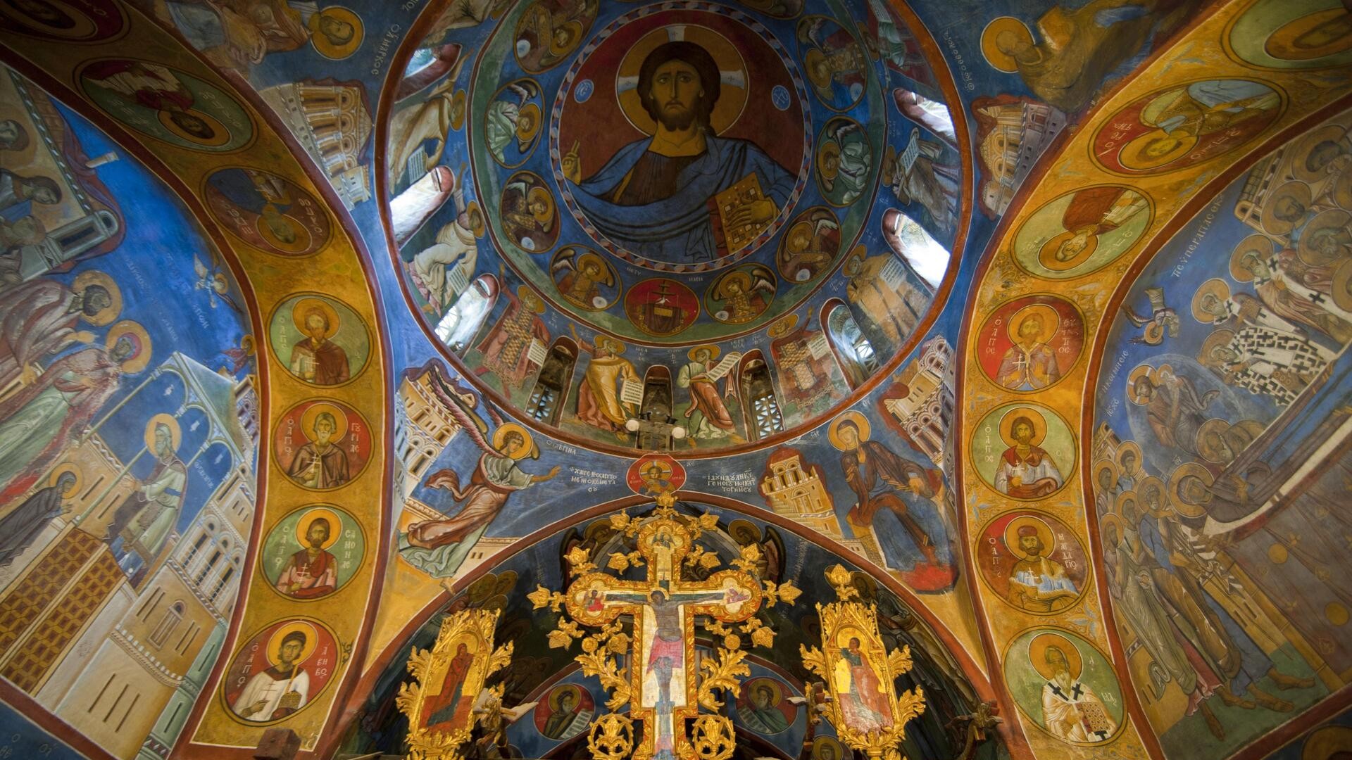 Византийские фрески в расписной греческой православной церкви, Троодос.