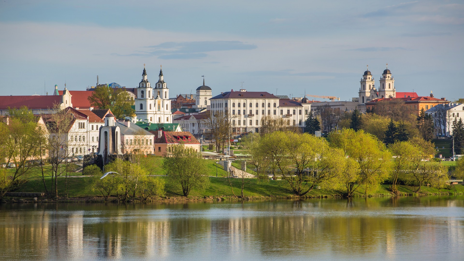 Весенний пейзаж Троицкого предместья и Верхнего города, Минск.